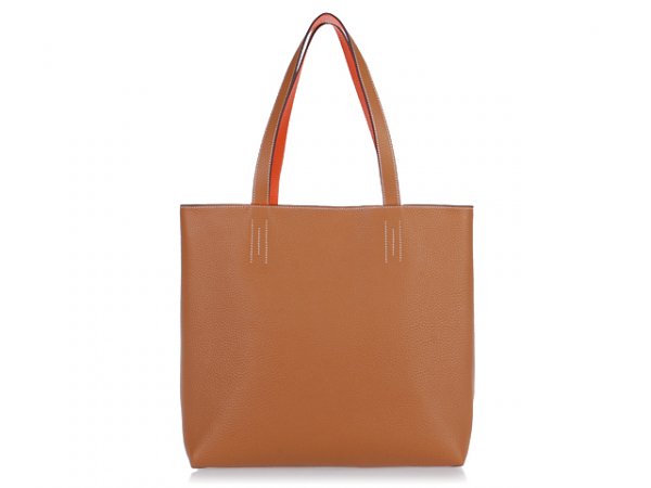Hermes 2013 Tote Clemence Shopping Bags Orange Brown
